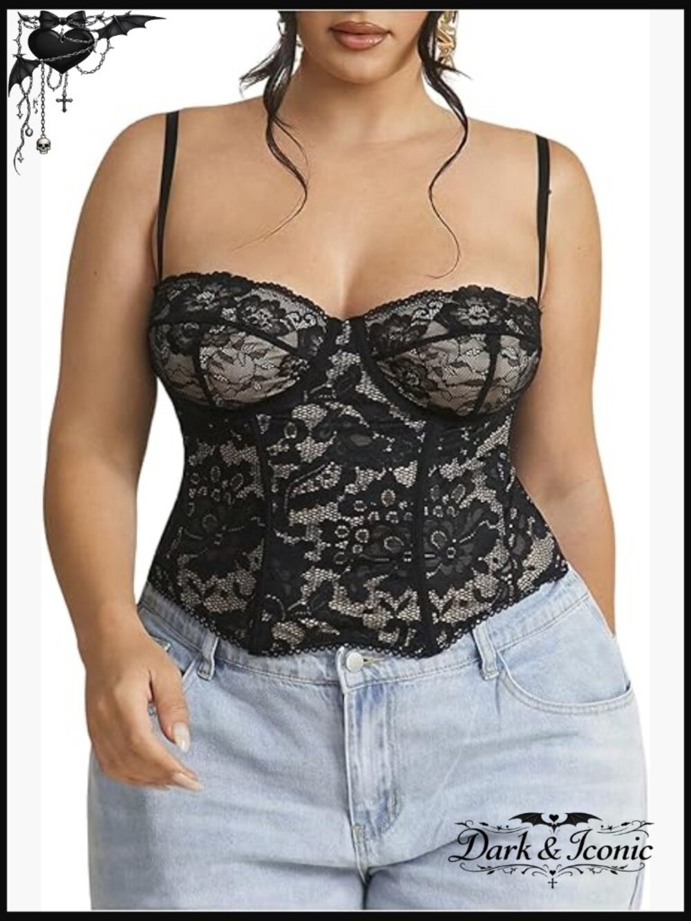 Plus Size Lace Bustier Corset Top Party Club Camisole